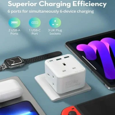 Ravpower Rp - Pd 20W Wall Charger Uk Version With 3 Ac Plug - White